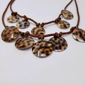 Tortoiseshell Disc Necklace